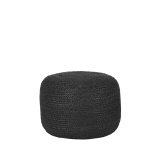 Poef Jute zwart, 50 cm