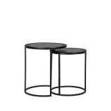 Salontafel Set Pair zwart metaal, 40 cm