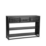 Sidetable Chili zwart mangohout, 115x30x75 cm