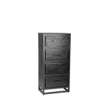 Ladekast Chili zwart mangohout, 50x30x105 cm