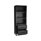 Boekenkast Chili zwart mangohout, 70x45x185 cm