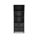 Boekenkast Chili zwart mangohout, 70x45x185 cm