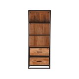 Boekenkast Tampa rough mangohout, 70x45x185 cm