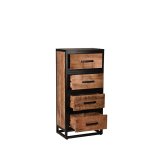 Ladekast Tampa rough mangohout, 50x30x105 cm