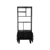 Boekenkast Santos zwart mangohout, 74x40x190 cm
