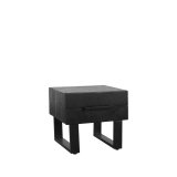 Salontafel Santos zwart mangohout, 50x44 cm
