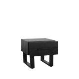 Salontafel Santos zwart mangohout, 50x44 cm