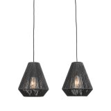 Hanglamp Ibiza zwart jute, 80x33x150 cm