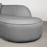 Hoekbank Flori schuim zitting grijs bouclé