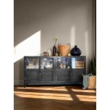 Dressoir Carpino 90 x 180 metaal/glas