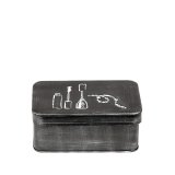 Opbergblik Make-up zwart metaal, 21x15x9 cm