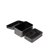 Opbergblik Make-up zwart metaal, 21x15x9 cm
