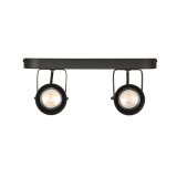 Led Spot Max (2-lichts) zwart metaal, 30x9x16 cm