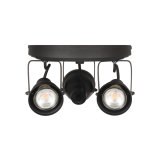 Led Spot Max (3-lichts) zwart metaal, 21x21x14 cm