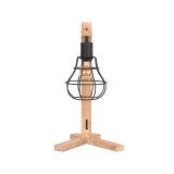 Tafellamp Drop zwart metaal en naturel mangohout, 29x34x53 cm