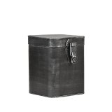 Opbergbox antiek zwart metaal, 15x16x19 cm