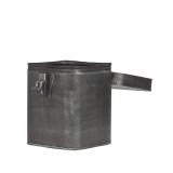 Opbergbox antiek zwart metaal, 15x16x19 cm