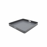 Dienblad grijs metaal, 60x60x6 cm