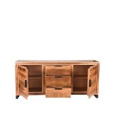 Dressoir Glasgow rough mangohout, 190x45x85 cm