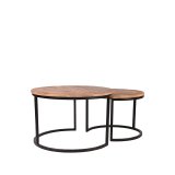 Salontafel Set Double rough mangohout, 70 cm