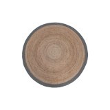 Vloerkleed Jute naturel + grijs, 90 cm