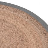 Vloerkleed Jute naturel + grijs, 90 cm