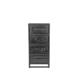 Ladekast Chili zwart mangohout, 50x30x105 cm