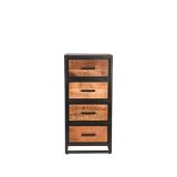 Ladekast Tampa rough mangohout, 50x30x105 cm