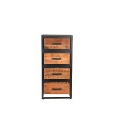 Ladekast Tampa rough mangohout, 50x30x105 cm