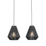 Hanglamp Ibiza zwart jute, 80x33x150 cm