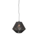 Hanglamp Ibiza zwart jute, 25x150 cm
