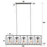 Hanglamp Cubic Tower oud zilver
