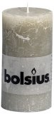 Stompkaars Bolsius rustiek kiezelgrijs, 6,8x13 cm