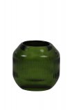 Theelichthouder Luzente groen glas, 9x9 cm