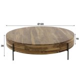 Salontafel Ø120 Daytona / Massief Saja natural
