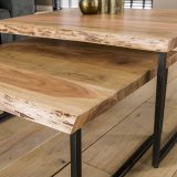 Salontafel set/2 edge / Massief acacia naturel