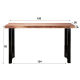 Bartafel boomstam 150, bladdikte 60 mm / Massief acacia naturel