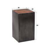 Bloemenzuil 50 natural brush Raft steel / Robuust hardhout