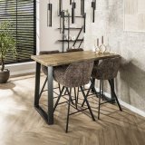 Bartafel 135x70 massief trapeziumvormig / Massief mango blank antiek