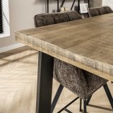 Bartafel 135x70 massief trapeziumvormig / Massief mango blank antiek