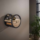 Wandschap circular Ø30 met lade / Robuust hardhout