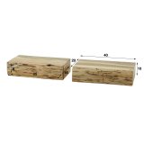 Nachtkastje 1L set/2 tree L / Massief acacia naturel