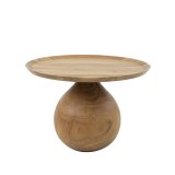 Salontafel massieve voet rond / Massief acacia naturel