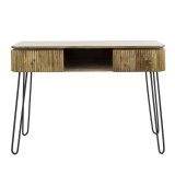 Kaptafel 2L wave / Massief mango zandkleur