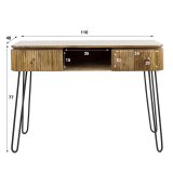 Kaptafel 2L wave / Massief mango zandkleur