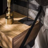 Nachtkastje set/2 XS hangend strip / Massief acacia naturel