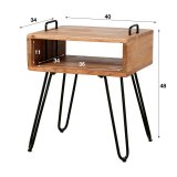 Nachtkastje Quadro / Massief acacia naturel