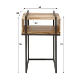 Nachtkastje open vak edge / Massief acacia naturel