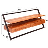 TV-meubel lean 2L / Massief acacia naturel