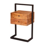 Nachtkastje rigid 2L / Massief acacia naturel